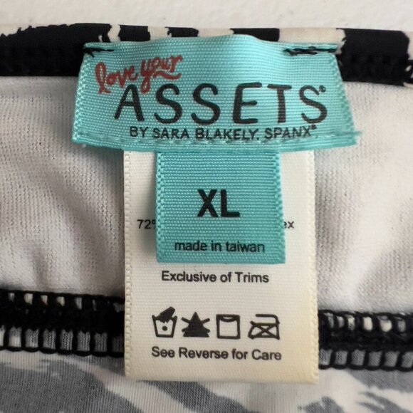 Spanx Love Your Assets Ruched Tankini Swim Top Black & White Abstract Print XL - Picture 9 of 11